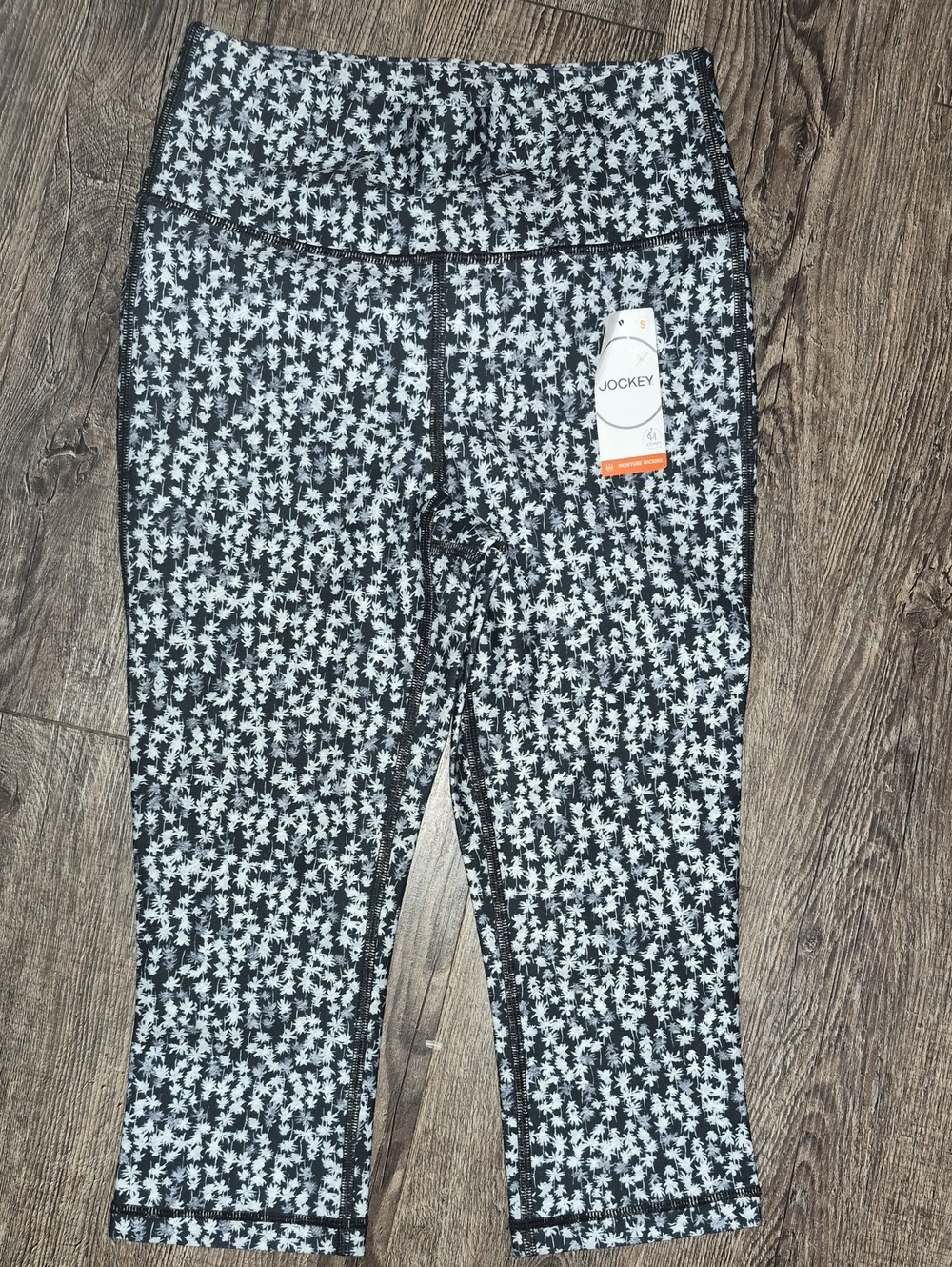 Jockey Black and White Floral Capri Jeggings